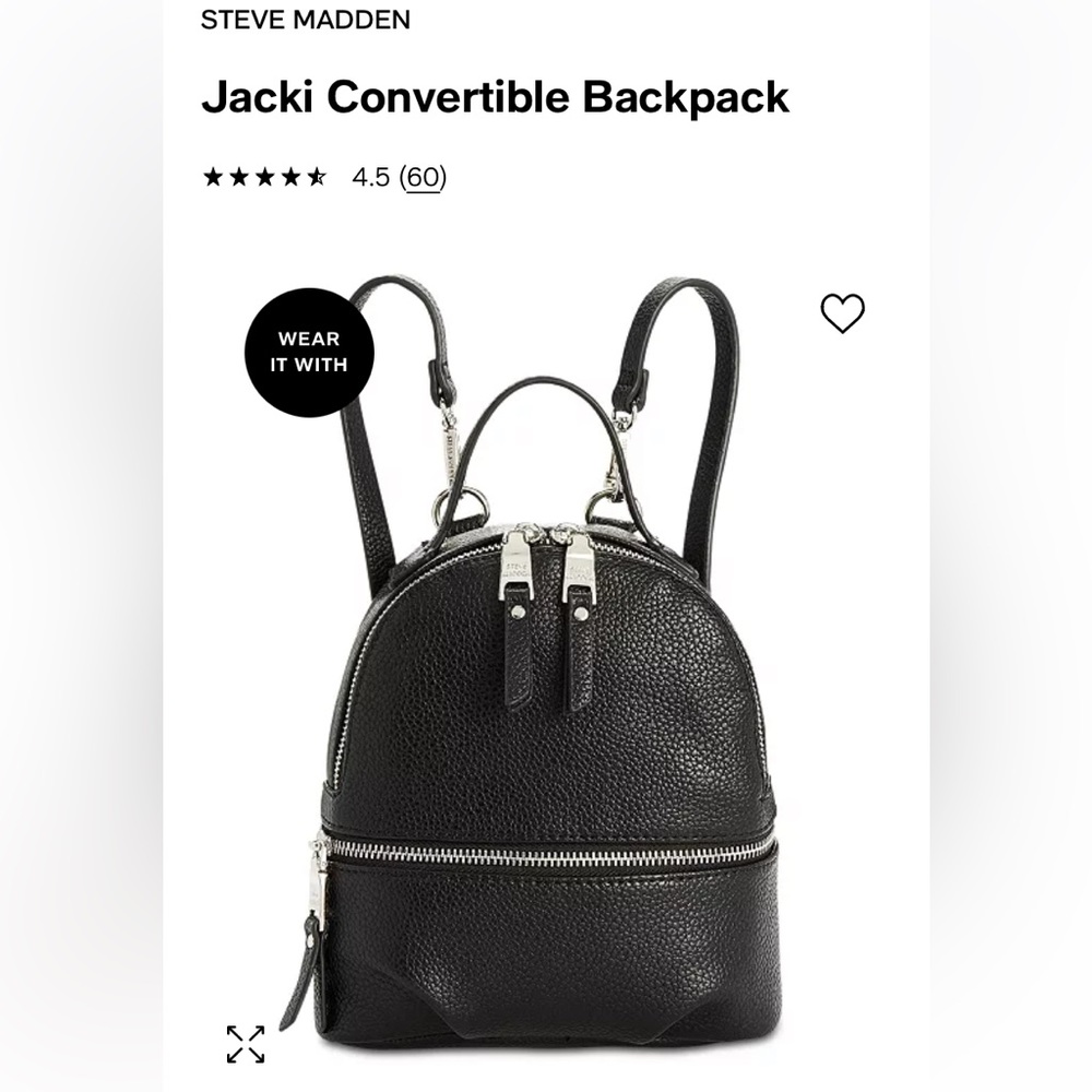Steve Madden Mini Backpack Black Brand New